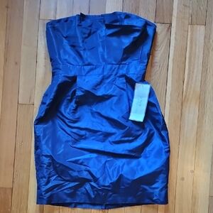 Elegant Blue Strapless Dress